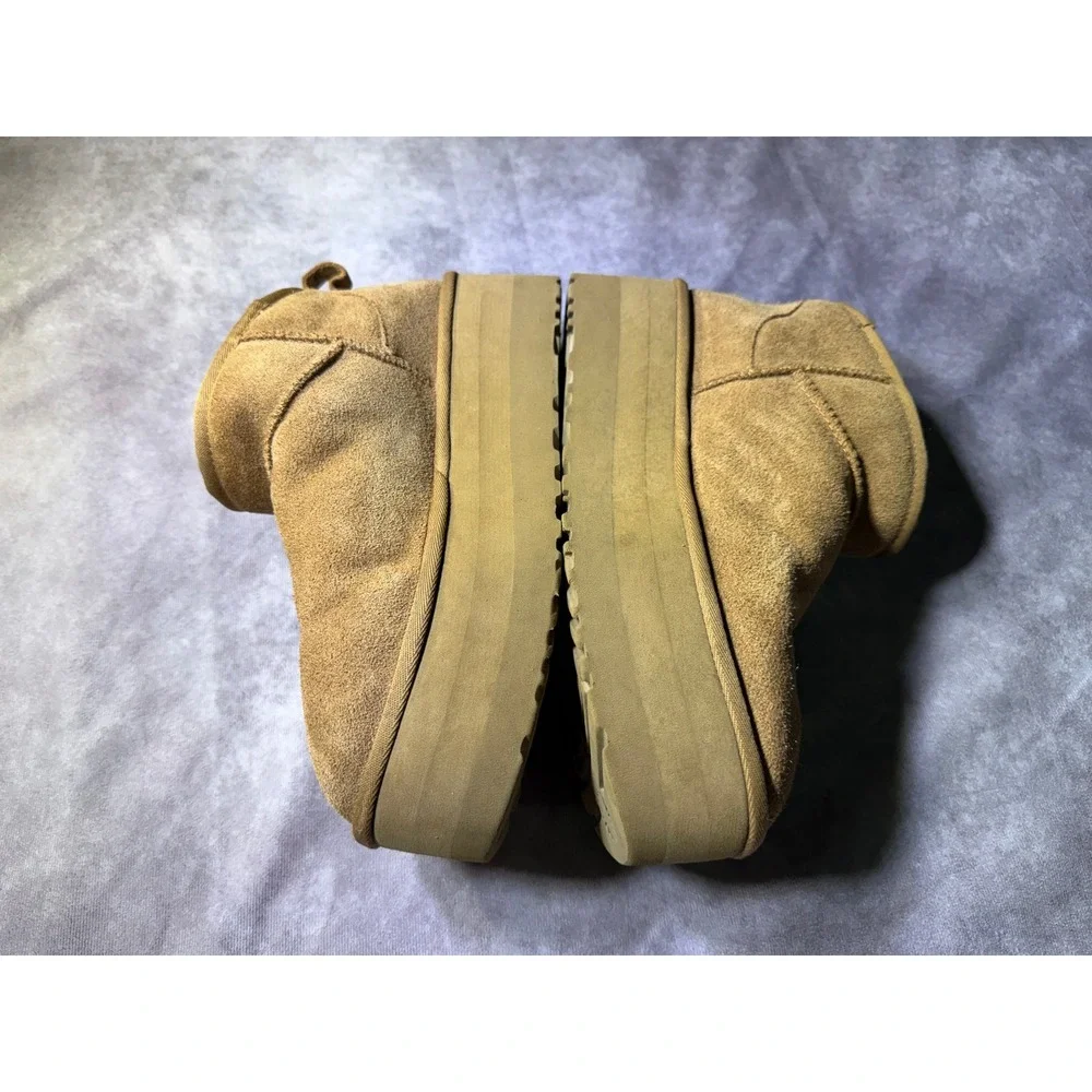 UGG Classic Ultra Mini Platform Chestnut Suede Shearling Boots 1135092 Mens 9